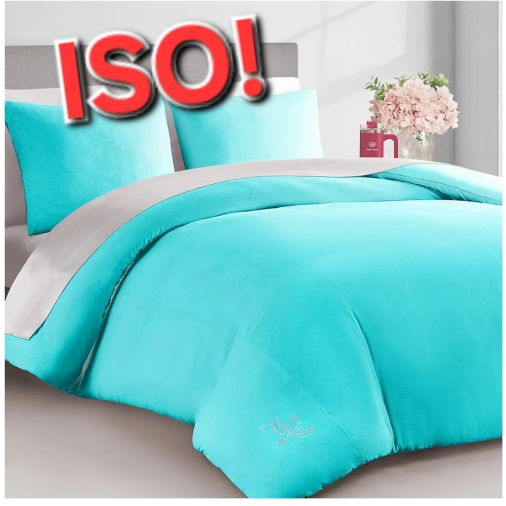 Aqua Blue Juicy Couture Comforter Set